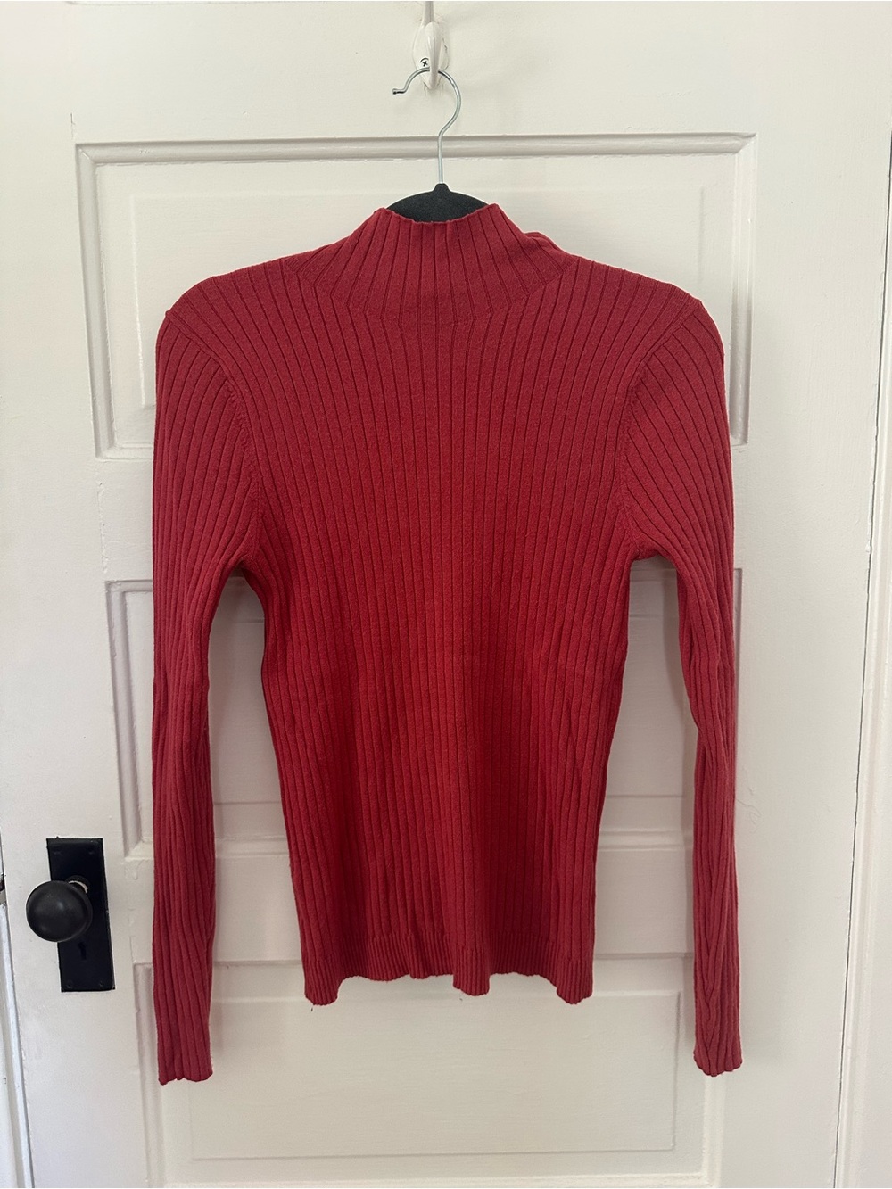 LOFT Pink Ribbed Mock Neck Sweater